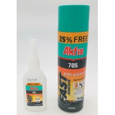 Быстросохнующий клей - Akfix 705 Mdf Kit (B125Gr+500Ml)