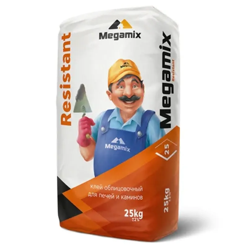 Теплоустойчивый высокопродуктивный сухой клей Megamix, RESISTANT 025 25кг
