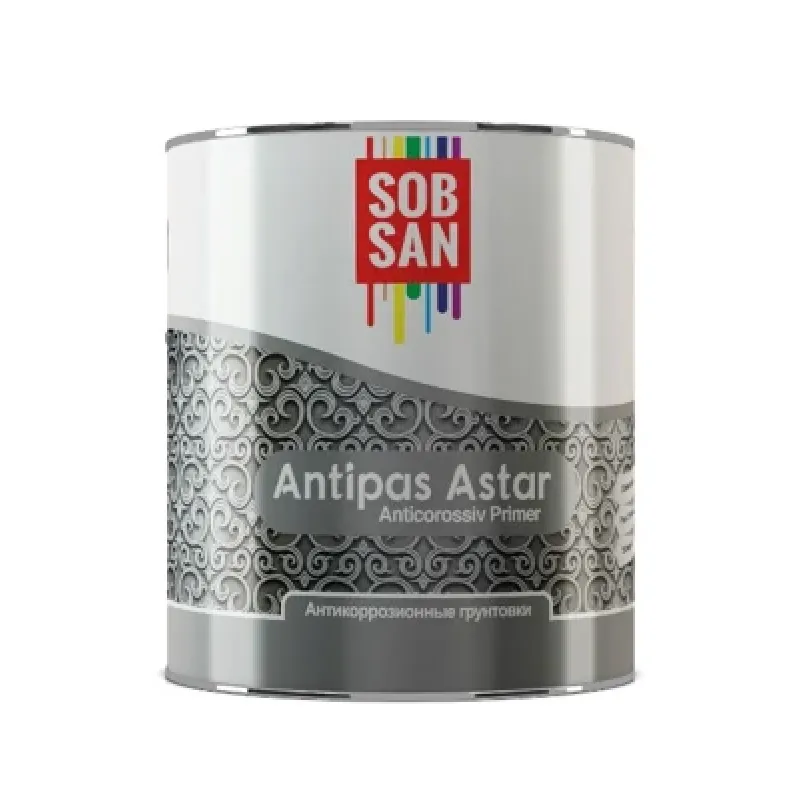 Антикоррозионная грунтовка для металла Sobsan, antipas, бордо, 1 кг