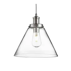 Люстра потолочная 159-17024 Tekled, 6056-1 E27 ХРОМ+ПРОЗРАЧНОЕ СТЕКЛО D240