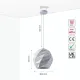 Светильник подвесной 150-18262 Tekled, SY2080-300 БЕЛЫЙ E27