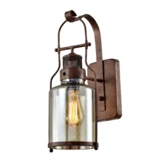 Светильник настенный бра 151-19596 Tekled, SY9338-1 СТАРЫЙ КОРИЧНЕВЫЙ + ЯНТАРНОЕ СТЕКЛО E27