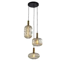 Люстра потолочная 156-19488 Tekled, 8552-3AM 3xE27 ЯНТАРНОЕ СТЕКЛО