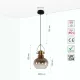 Светильник подвесной 150-18074 Tekled, 8312-1B МЕТАЛЛ СТЕКЛО 1XE27 D200*H3M