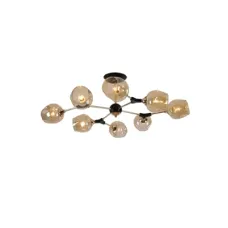 Люстра потолочная 159-17724 Tekled, Amber Bell Glass Sputnik Gold Semi Flush E27 8 Lamp