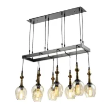 Люстра потолочная 158-19582 Tekled, 9943-8 8xE27 BK+золотой