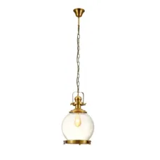 Люстра потолочная 158-19978 Tekled, Riley Gold Bronze Amber Glass Ball с закрытым подвесным светильником Globe