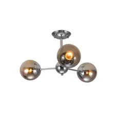 Люстра потолочная 159-17684 Tekled, Smoky Globe Glass Chrome Metal Body E27 Фитинги 3 лампы