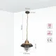 Светильник подвесной 150-17100 Tekled, H8845-1 E27 60W RED GD/BROWN