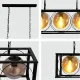 Светильник подвесной 150-18080 Tekled, 9002-2H МЕТАЛЛ ЧЕРНЫЙ 3XE27