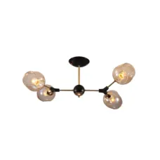 Люстра потолочная 159-17720 Tekled, Amber Bell Glass Sputnik Gold Semi Flush E27 4 лампы