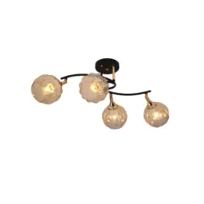 Люстра потолочная 159-17732 Tekled, Vintage Retro Semi Flush Ceiling Light E27 Fittings - 4 Lamp