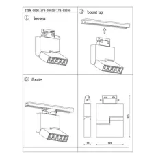 Трековый подвесной светильник 174-03830 Tekled, LED MIRACH 10W 4000K WHITE TRACK