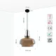 Светильник подвесной 150-17800 Tekled, 8028-350 E27 40W AMBER GLASS