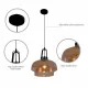 Светильник подвесной 150-17800 Tekled, 8028-350 E27 40W AMBER GLASS