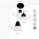 Светильник подвесной 150-18082 Tekled, 8335-3 МЕТАЛЛ ЧЕРНЫЙ+ЗОЛОТО 3XE27 D450